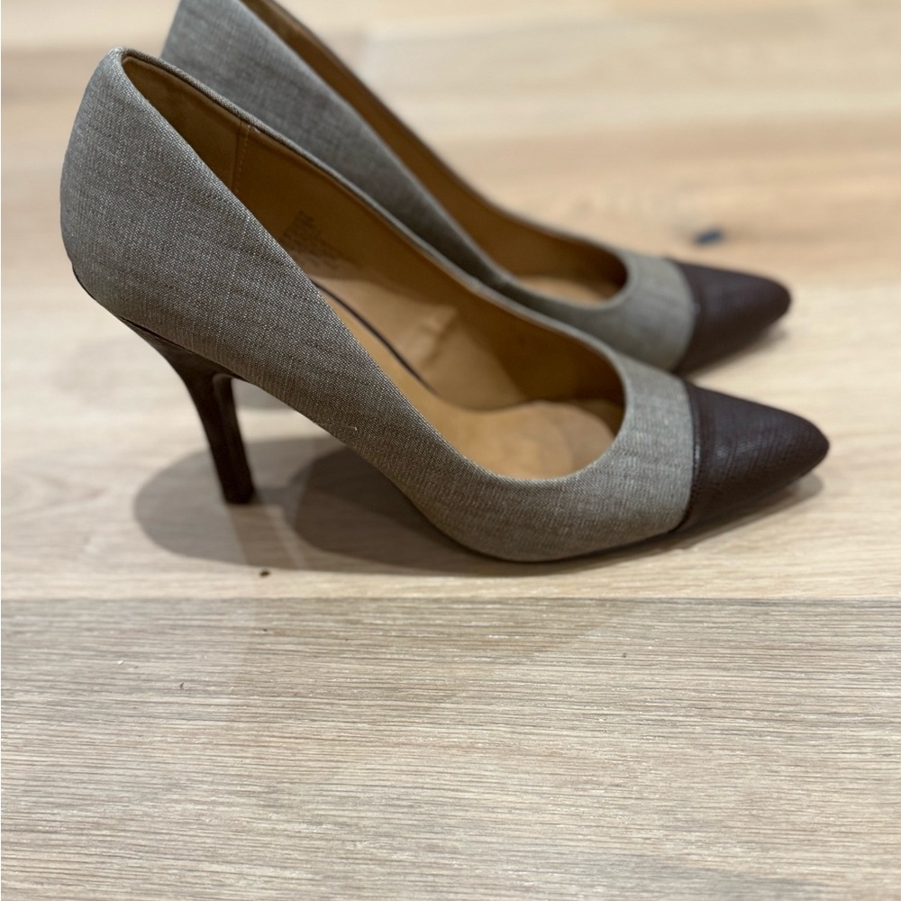 Nine West Gray and Brown Heels